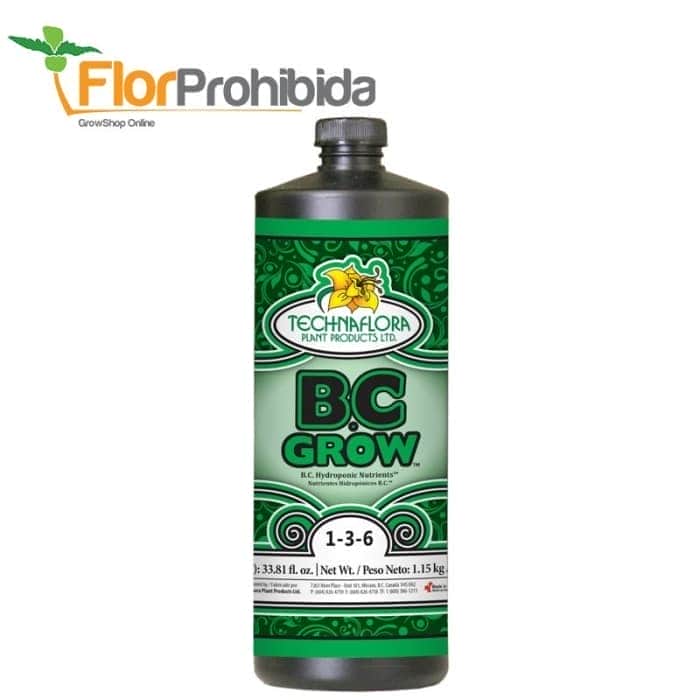 BC Grow de Technaflora, envase de 1L.
