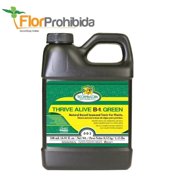 Thrive Alive B-1 Green de Technaflora, envase de 500ml.