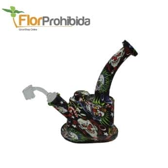 BONG SILICONA DIBUJOS INCLINADO BHO