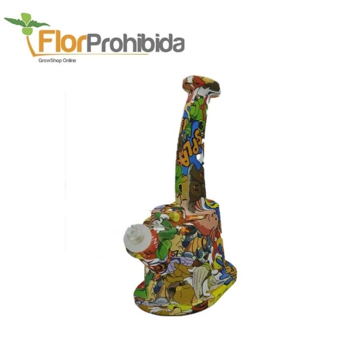 BONG SILICONA DIBUJOS INCLINADO BHO