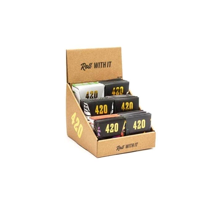 Expositor de estuches magnéticos para mezclas Real Leaf.