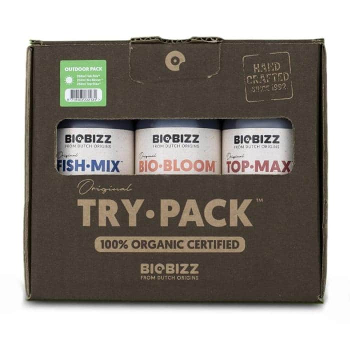 TryPack Outdoor de Biobizz. Pack de abonos orgánicos especial para exterior