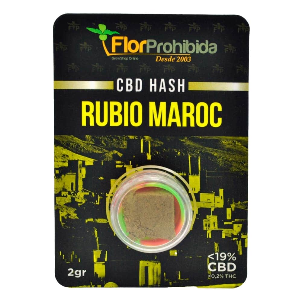Hachis CBD Rubio Maroc FP. Envase de 2gr