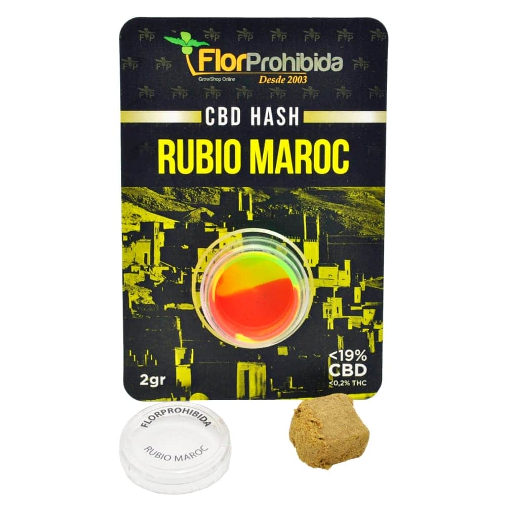 CBD Rubio Maroc FP. Envase de 2gr con precinto de seguridad.