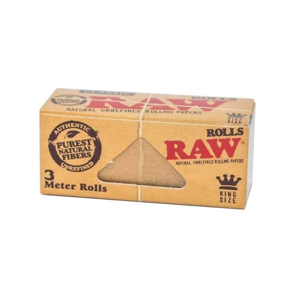 Raw Rolls. Papel de liar natural en formato rollo de 3 metros
