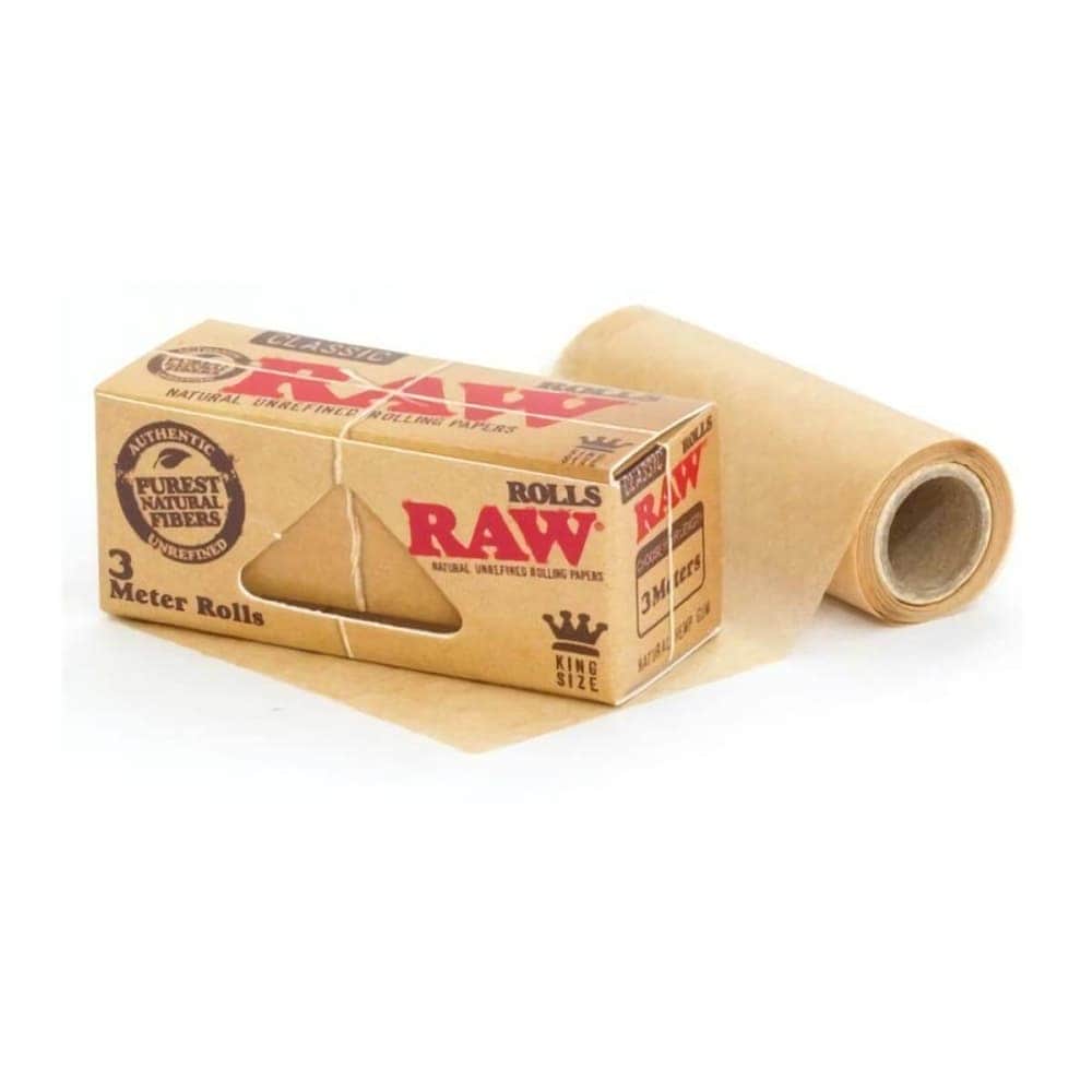 Raw Rolls. Papel de liar natural en formato rollo de 3 metros