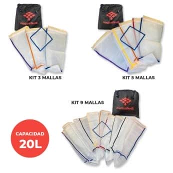 Kit de mallas de extracción 20L Medicalnets. Kit de 3, 5 y 9 mallas