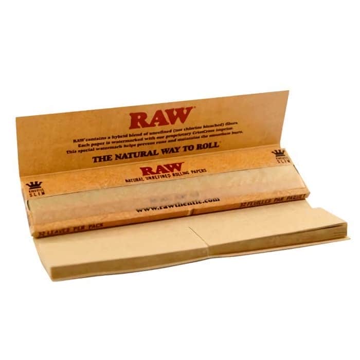 RAW CLASSIC KING SIZE SLIM CONNOISSEUR Librillo largo abierto con cartones
