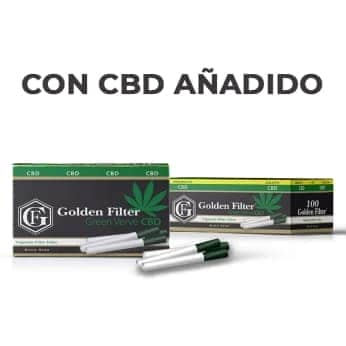 Tubos con filtro para rellenar o entubar con un añadido de CBD en el papel