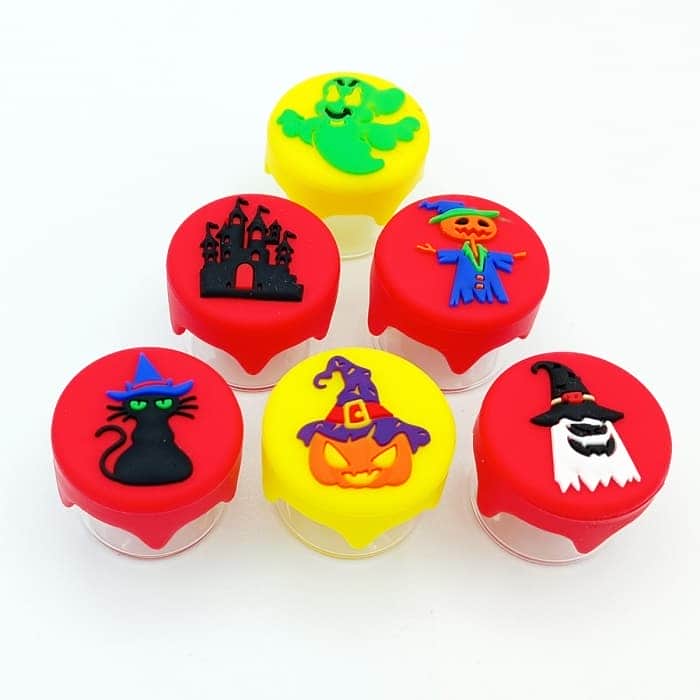 BOTE CRISTAL TAPA SILICONA HALLOWEEN 3CM Para extraciones.