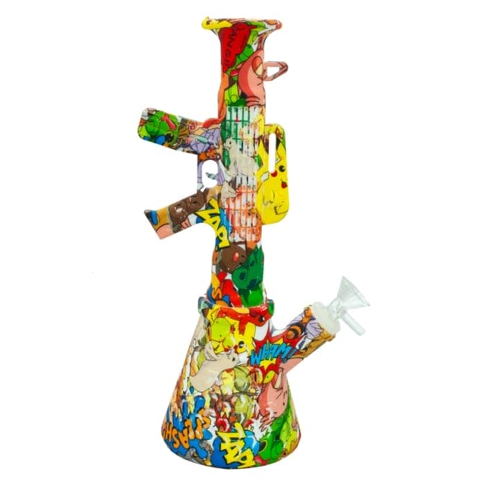 BONG SILICONA FUSIL 28CM Dibujos
