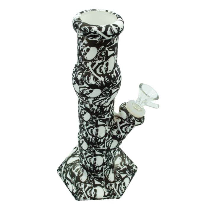 BONG SILICONA MIRACLE PARA AGUA 21,8CM Calaveras.
