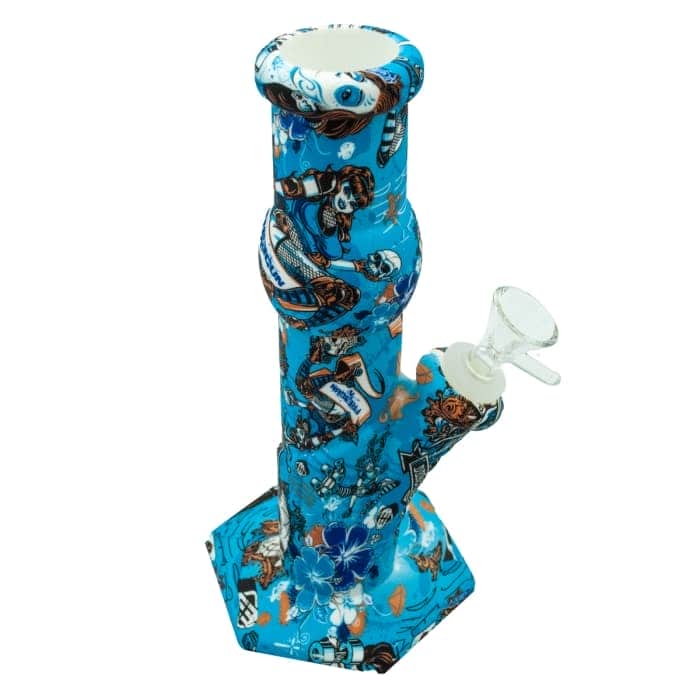 BONG SILICONA MIRACLE PARA AGUA 21,8CM Azul.