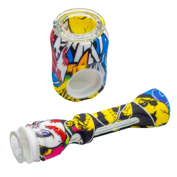 Partes de la Pipa Popeye de silicona y cazoleta de cristal de 10 cms