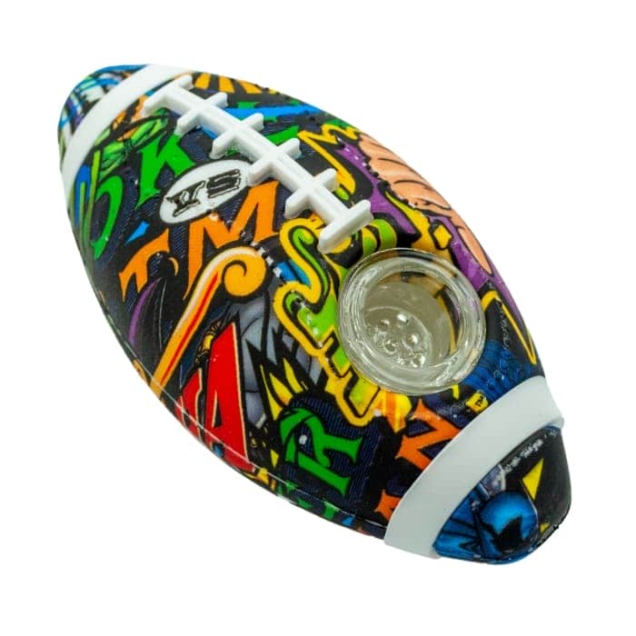PIPA SILICONA RUGBY 10CM Dibujos comic.