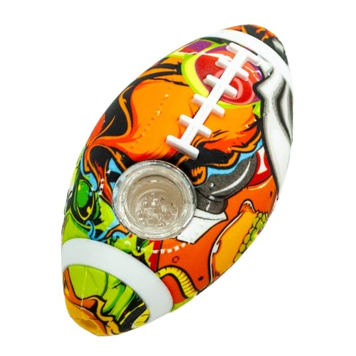 PIPA SILICONA RUGBY 10CM Dibujos originales.
