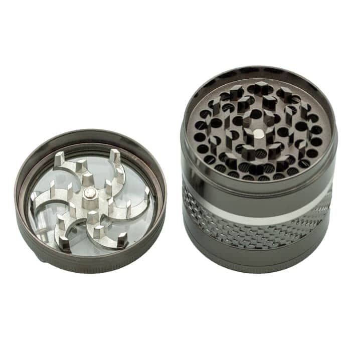 GRINDER MOLINILLO ANTRACITA 4 PARTES 62MM Tapa abierta.