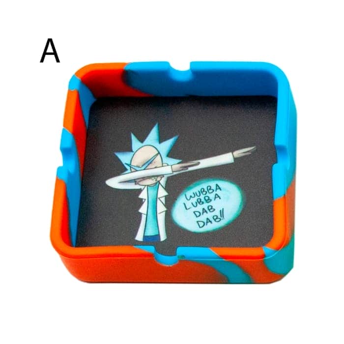 CENICERO SILICONA + TAPETE RICK Y MORTY Modelos individual.