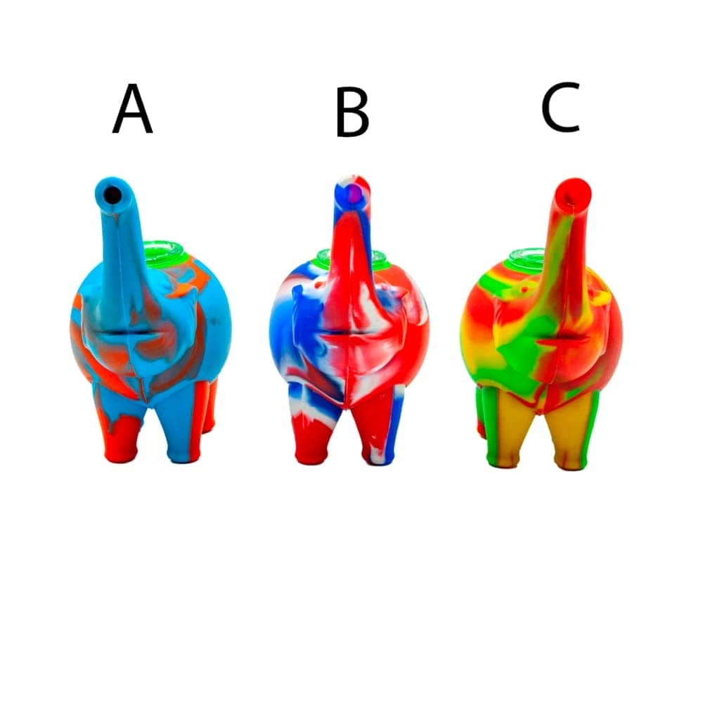 Pipas para fumar con formas de elefantes multicolor