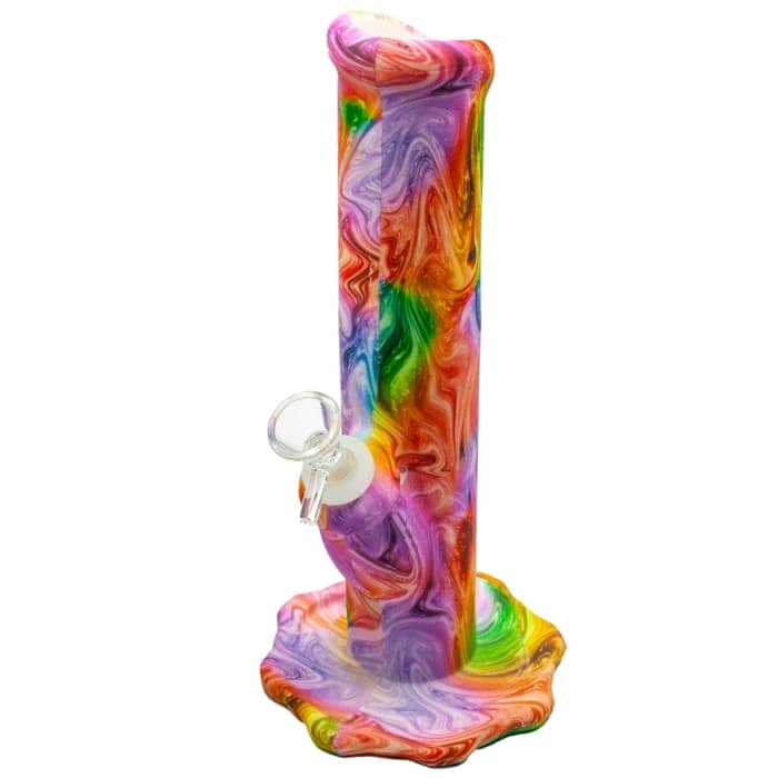BONG SILICONA MEDIANO 25,4CM Modelo psicodelico.