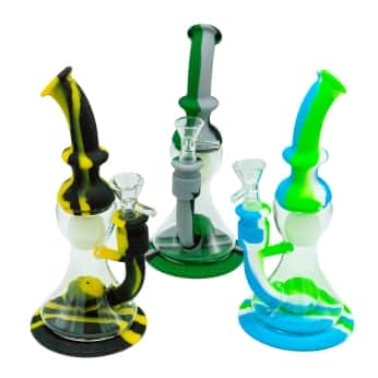 BONG SILICONA BOLA FLUORESCENTE La bola brilla en la oscuridad Diferentes modelos.