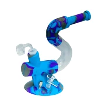 Bong serpiente para yerba y concentrados y con colector de néctar Color Azul