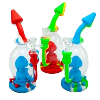 BONG SILICONA SETA PARA AGUA CON PERCOLADOR 19,80CM Diferentes modelos.