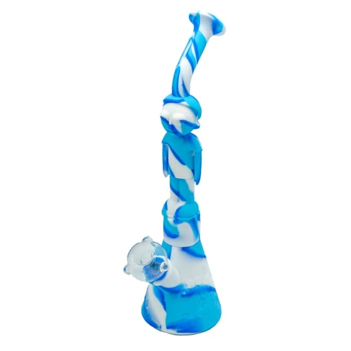 BONG SILICONA RICK Y MORTY 30,5CM Modelo azul.