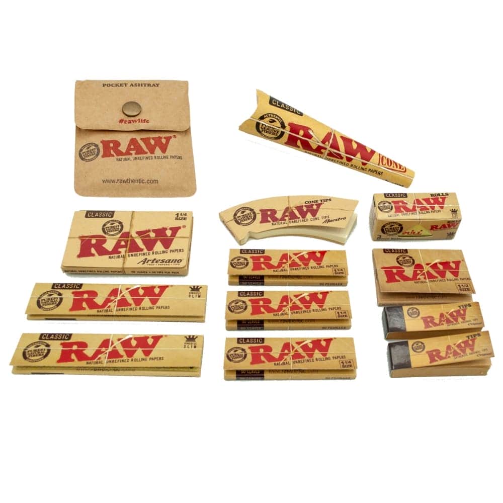 Kit de papeles de la marca Raw. Ideal para fumadores