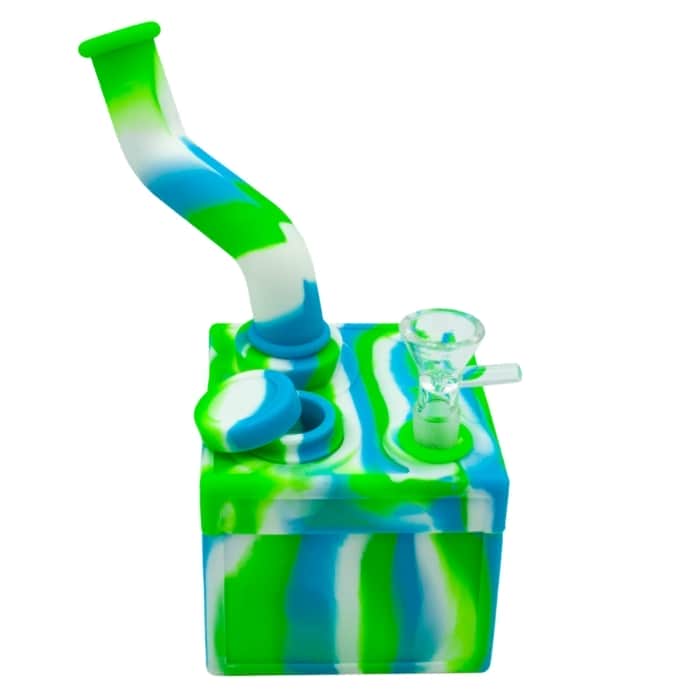 BONG SILICONA CUBO PARA AGUA 90MM