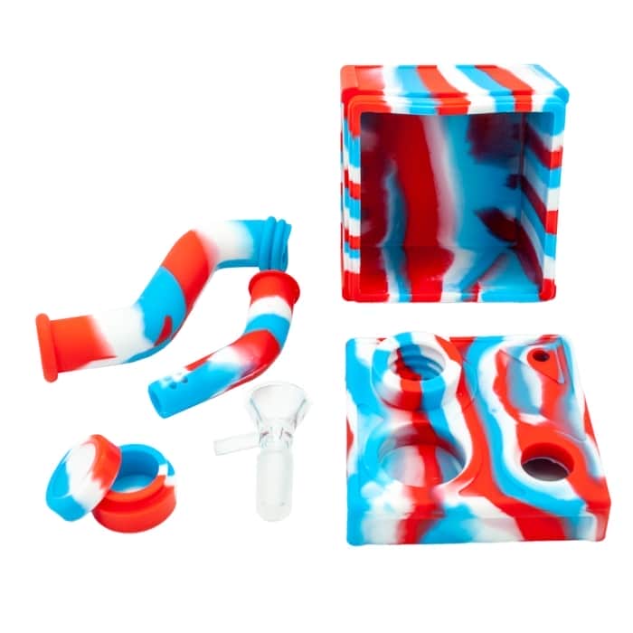 BONG SILICONA CUBO PARA AGUA 90MM