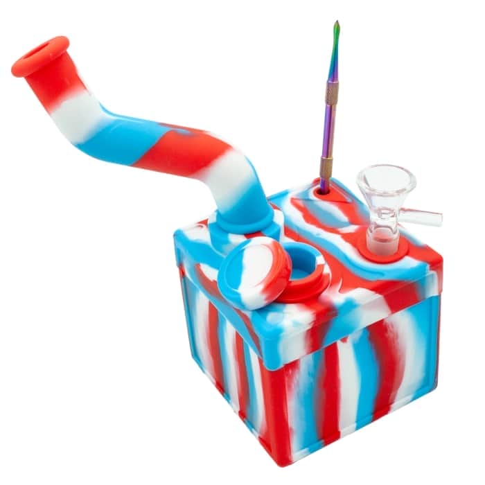 BONG SILICONA CUBO PARA AGUA 90MM