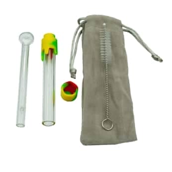 PIPA SILICONA VIDRIO ESTUCHE + CEPILLO 11CM