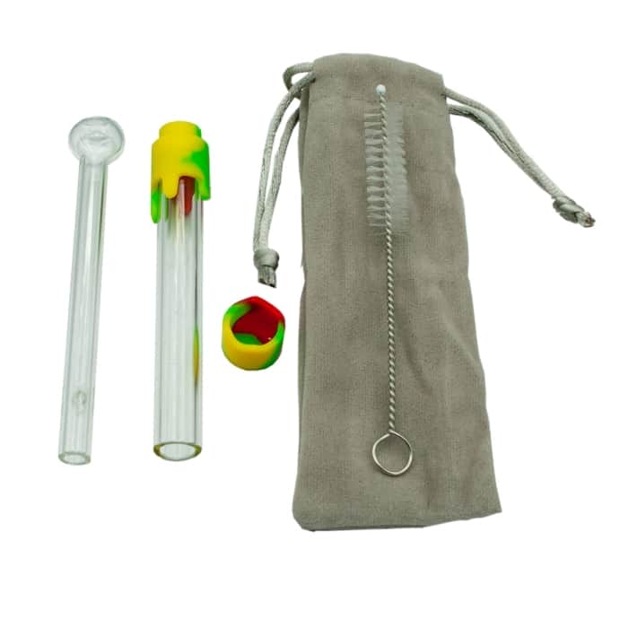 PIPA SILICONA VIDRIO ESTUCHE + CEPILLO 11CM