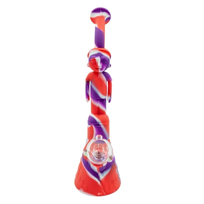 BONG SILICONA RICK Y MORTY 30,5CM Modelo Lila y Rojo de Morty.