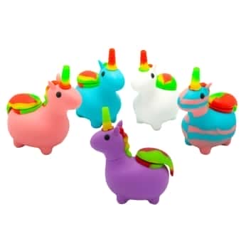 BONG SILICONA UNICORNIO APTO PARA AGUA 12,5CM. Diferentes colores a elegir.