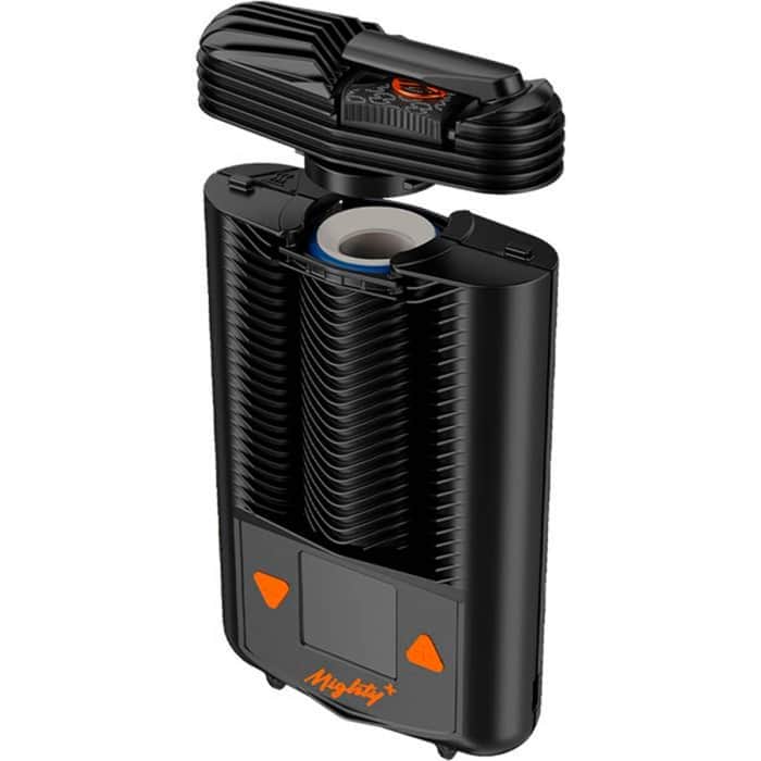 VAPORIZADOR MIGHTY + vista vaporizador abierto.