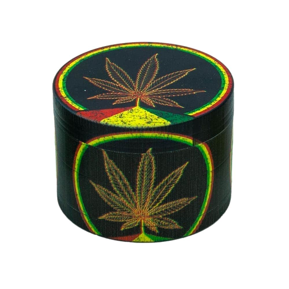 Grinders hojas maria colores jamaica y estilo retro con polinizador y tamaño de 50MM