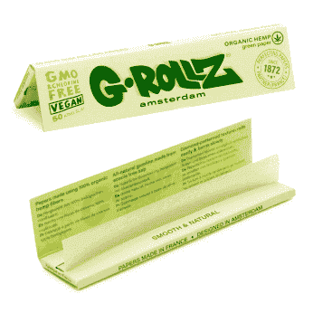 Papel verde G-Rollz. Doble vista de librillo