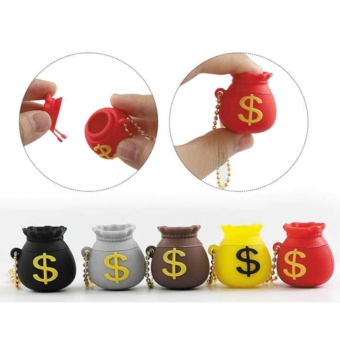 Bote silicona. Saco dinero. 5,4 cm. Surtidos