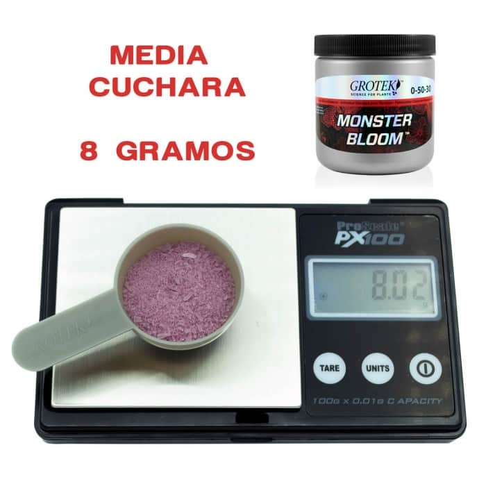 Media cuchara de Monster Bloom lleva 8 gramos