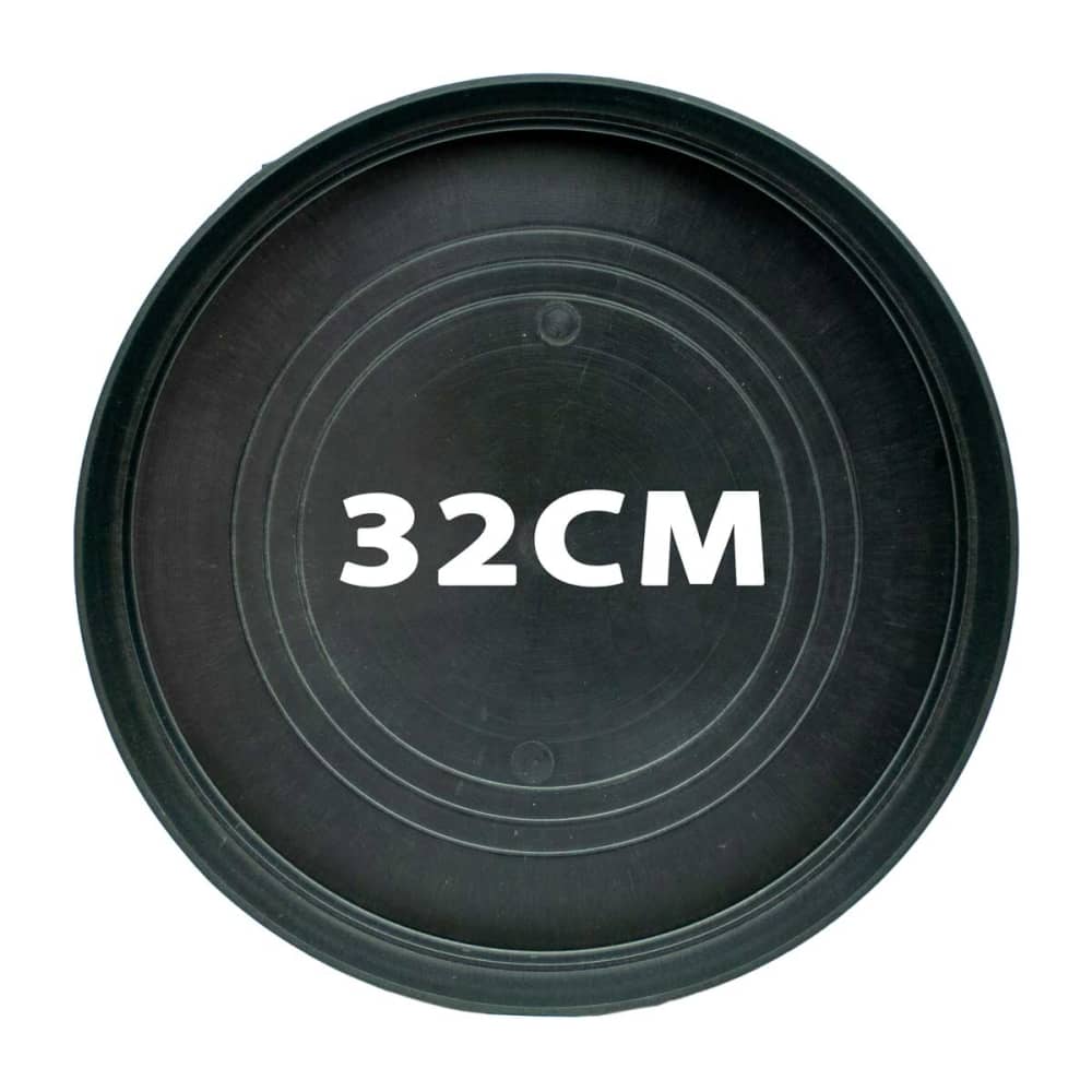 Plato redondo negro de 32x4 CM para macetas redondas