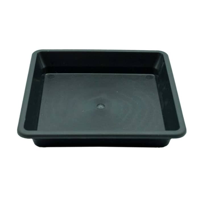 Plato para macetas cuadrado negro 15cm