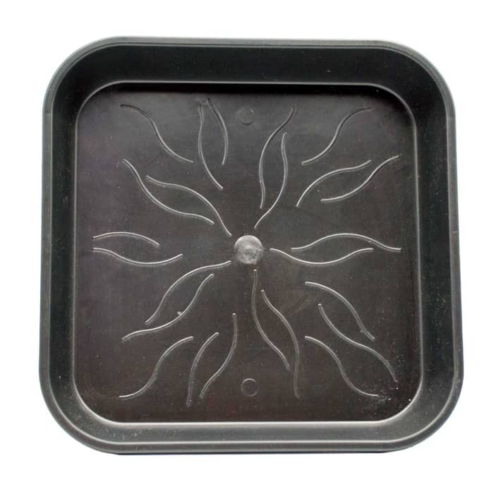Plato plastico cuadrado 17cm negro