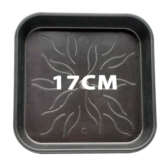 Plato para maceta cuadrado 17cm negro
