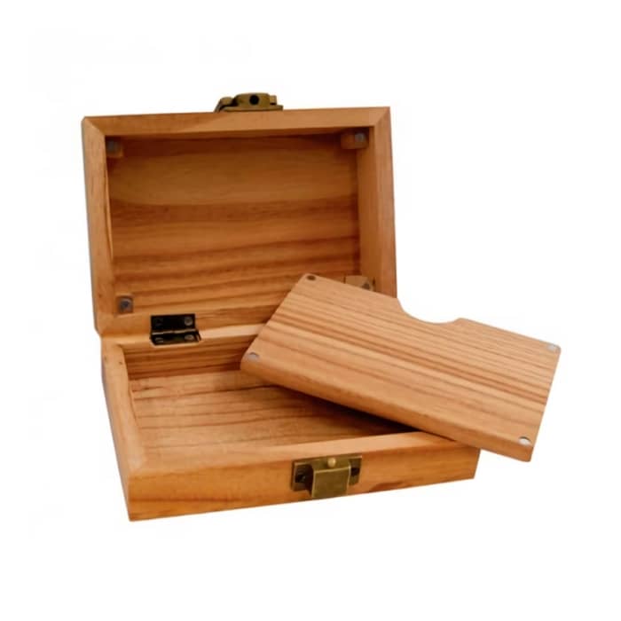 CAJA DE MADERA RAW desplegada.