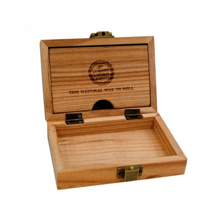 CAJA DE MADERA RAW abierta.