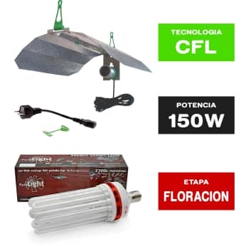 KIT 150W CFL PURELIGHT CON REFLECTOR MAXII (FLORACIÓN)