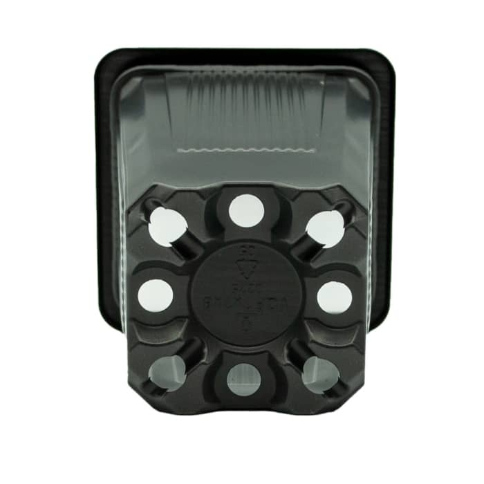 Culo de la maceta de plástico negra de 7x7 cm