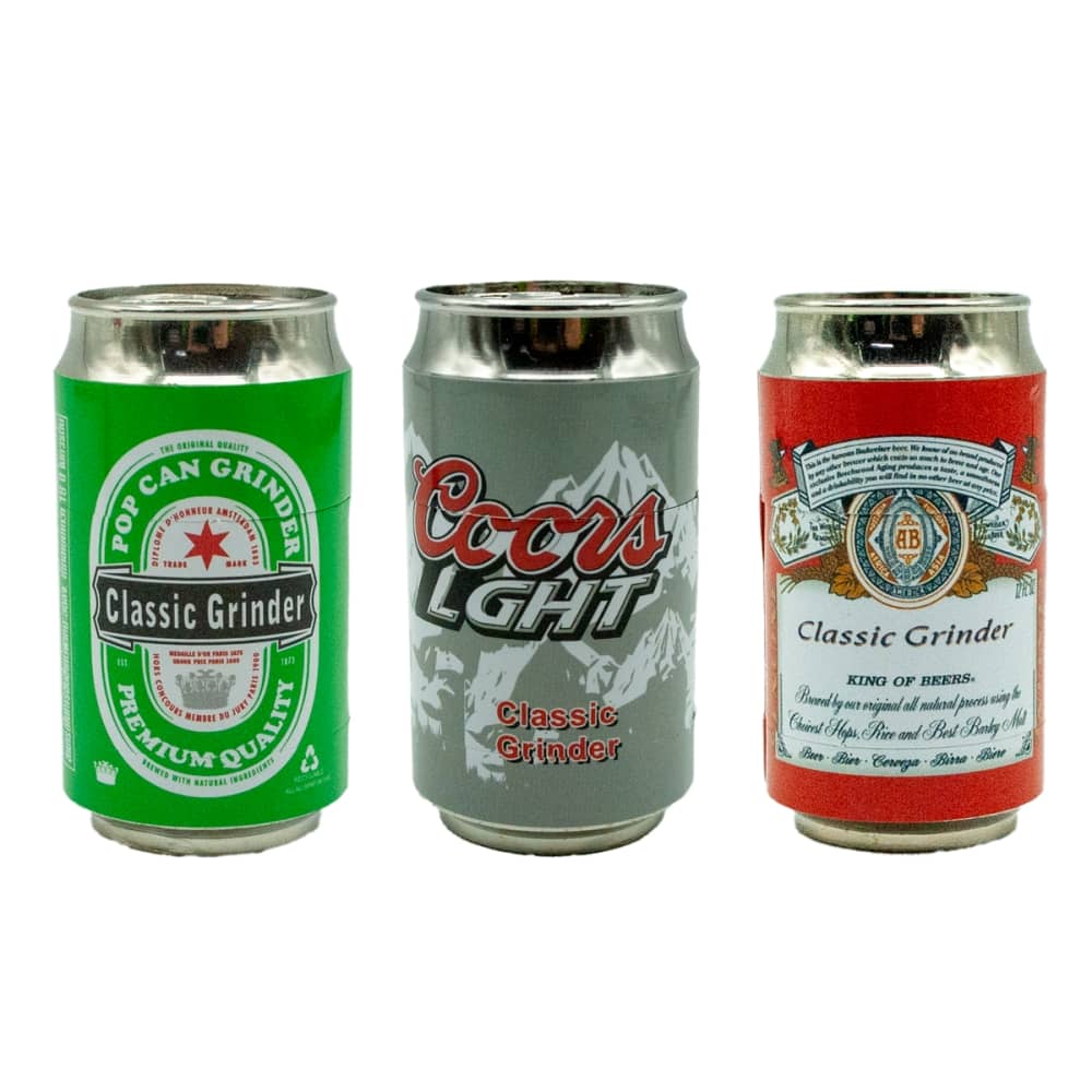 Grinder lata cerveza con polinizador. 3 distintos modelos a elegir